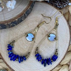 boucles d'oreilles lithothérapie blue peace