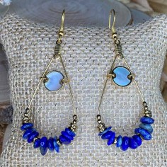 boucles d'oreilles lithothérapie blue peace 2