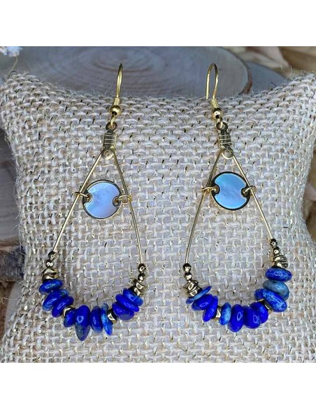 boucles d'oreilles lithothérapie hématite lapis lazuli boucles d'oreilles lithothérapie hématite lapis lazuli