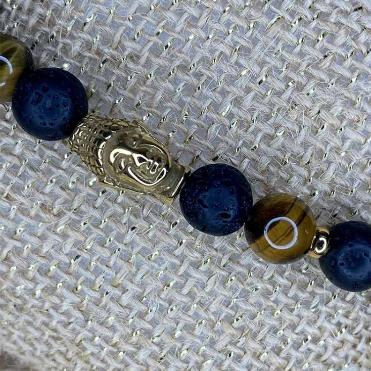 bracelet lithothérapie pierre de lave et oeil de tigre bracelet lithothérapie pierre de lave et oeil de tigre
