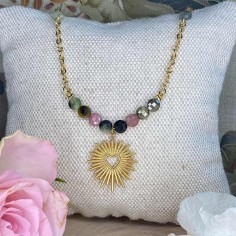 Collier pierre naturelle, tourmaline