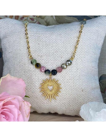 Collier pierre naturelle, tourmaline Collier pierre naturelle, tourmaline