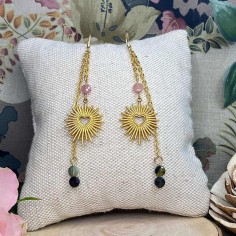 Boucles d'oreilles en pierre naturelle tourmaline