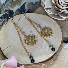 Boucles d'oreilles en pierre naturelle tourmaline 2