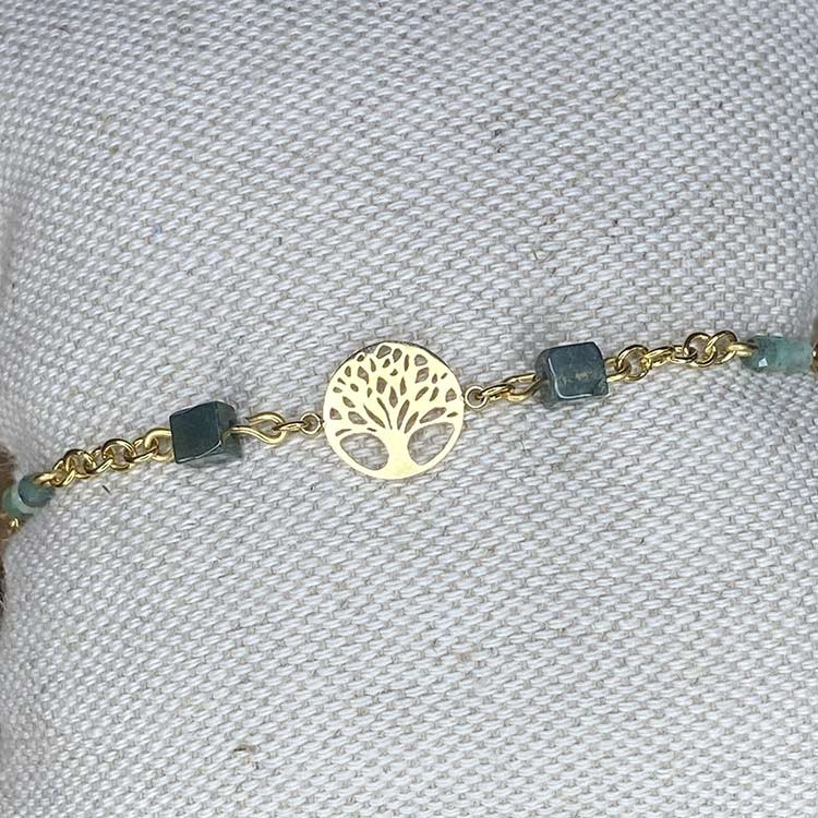 bracelet lithothérapie arbre de vie
