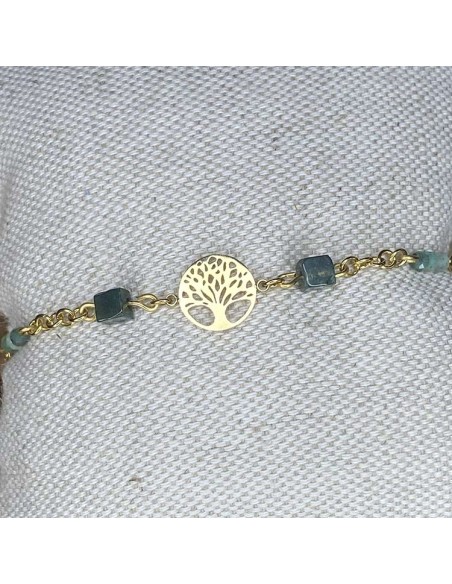 bracelet lithothérapie arbre de vie