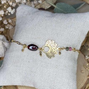 Bracelet ancrage en tourmaline et grenat