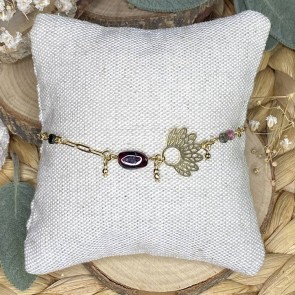 Bracelet ancrage en tourmaline et grenat 2