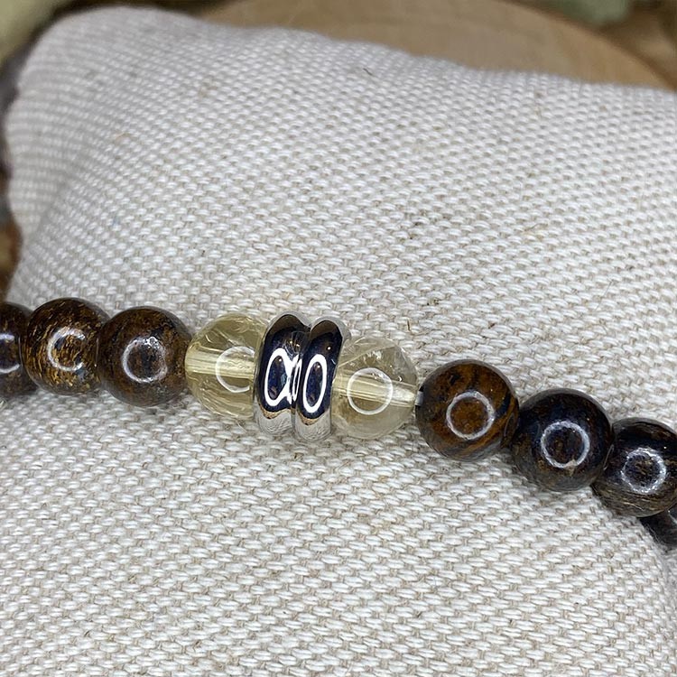 Bracelet en bronzite et citrine Bracelet en bronzite et citrine