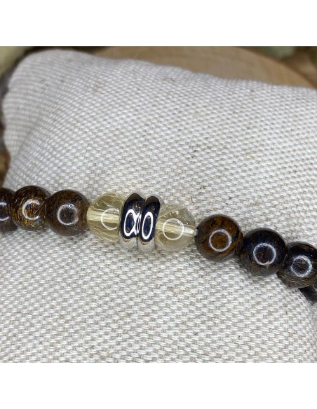 Bracelet en bronzite et citrine Bracelet en bronzite et citrine