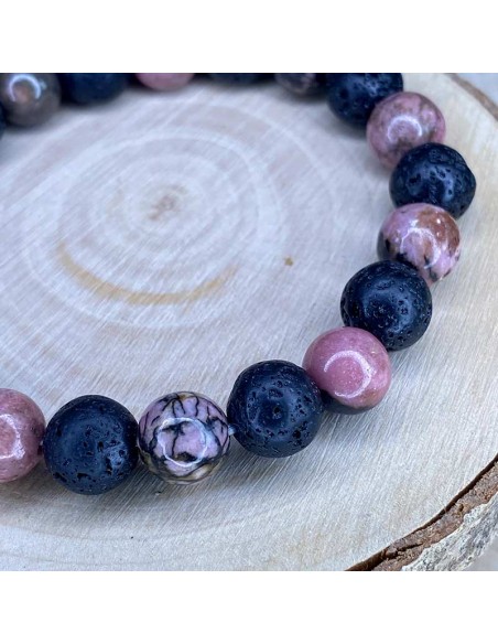 bracelet courage et victoire lithothérapie pierre de lave et rhodonite bracelet courage et victoire lithothérapie pierre de lave et rhodonite