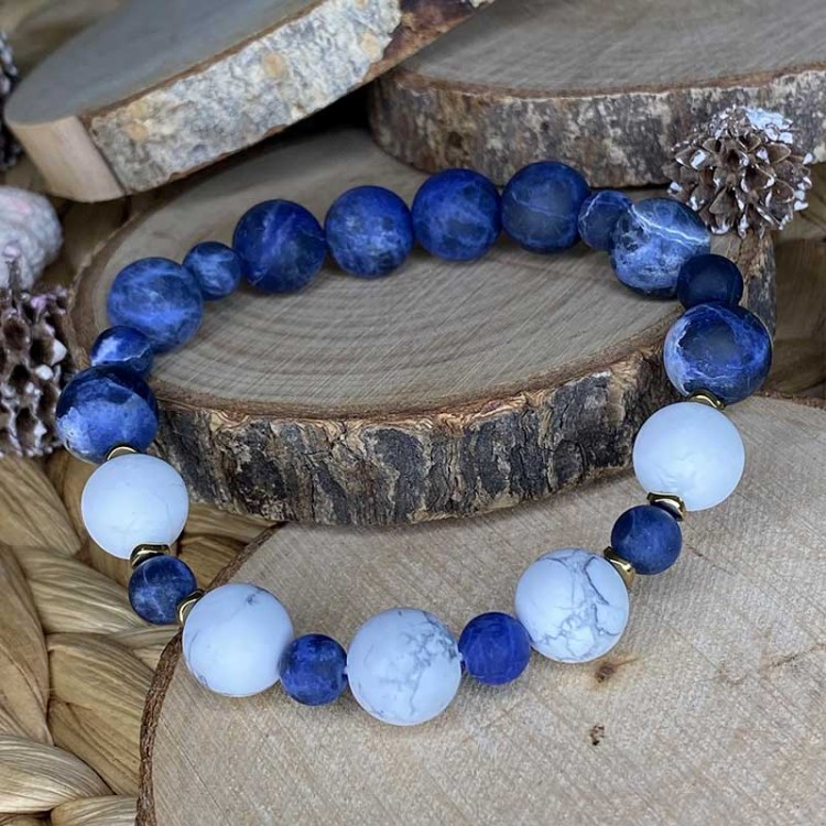 bracelet sodalite et howlite