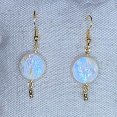 boucles d'oreilles perle d'eau et hématite