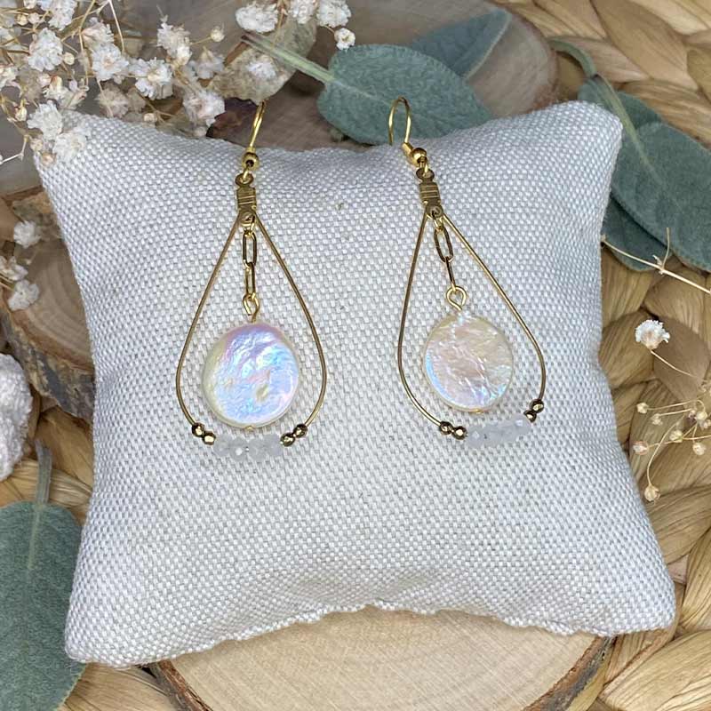 Boucles d'oreilles perle d'eau