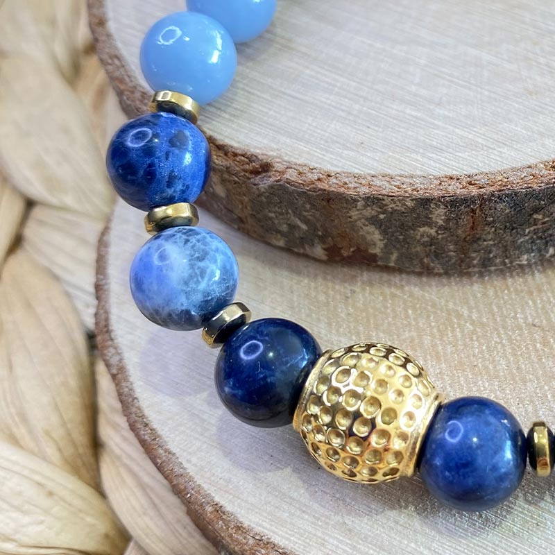 bracelet angélite et sodalite